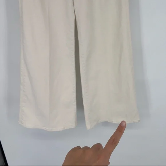 Mother The Twister Skimp Wide Leg Classic Denim Jeans in Cream Puff 28 NWT - Picture 2 of 12